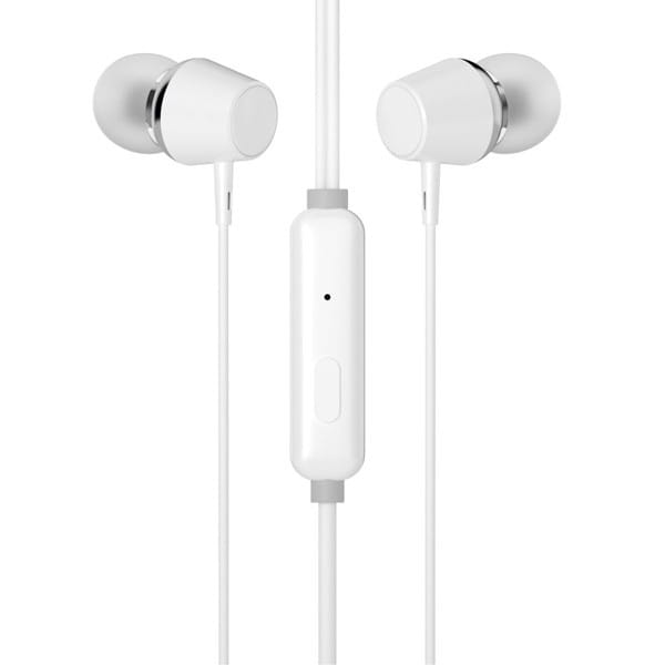 HP DHE-7000, słuchawki z mikrofonem, regulacja głośności, biała, douszne typ 3.5 mm jack