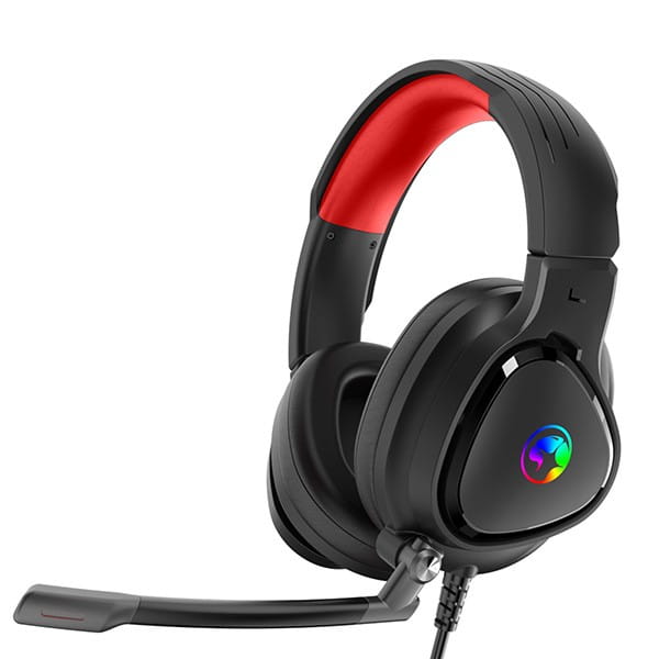 Marvo HG8958, słuchawki z mikrofonem, regulacja głośności, czarna, do gry, 3.5 mm jack + rozdvojka + USB