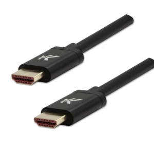 Video Kabel HDMI M - HDMI M, HDMI 2.1 - Ultra High Speed, 2m, pozłacane złącza, aluminiowa obudowa,, czarny, Logo 8K@60Hz, 48Gb/s