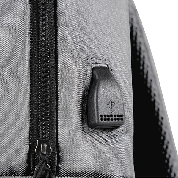 Plecak na  notebook 15.6", BA-03, szary, nylon, port USB do ładowania, Marvo