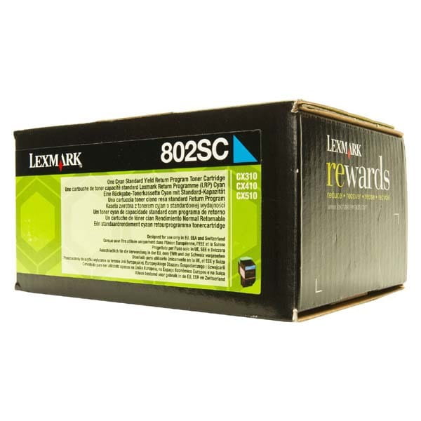 Lexmark oryginalny toner 80C2SC0, cyan, 2000s, return, Lexmark CX310dn, CX310n, CX410de, CX410, O