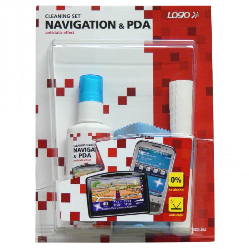 Środki czyszczące zestaw, do nawigacji i PDA, spray 50ml, mikrościereczka, 5, LOGO