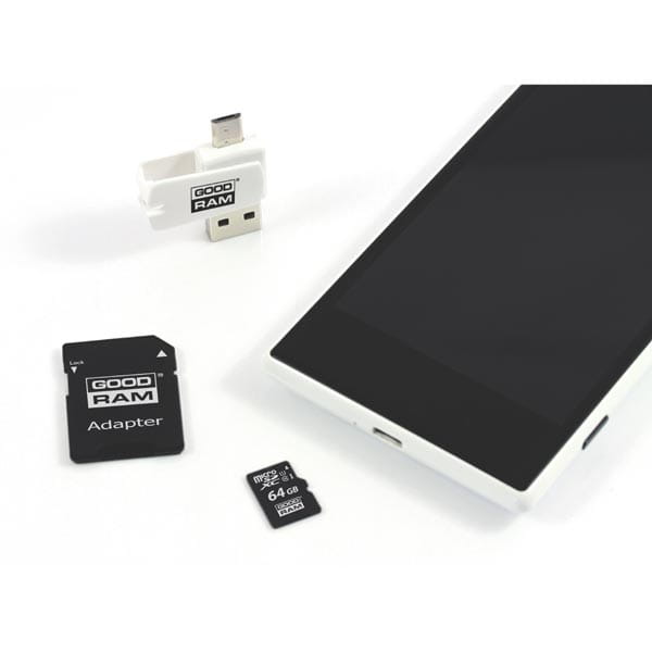 Goodram All-In-ONe, 64GB, multipack, M1A4-0640R12, UHS-I U1 (Class 10), z czytnikiem i adapterem