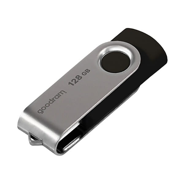 Goodram USB flash disk, USB 3.0 (3.2 Gen 1), 128GB, UTS3, czarny, UTS3-1280K0R11, USB A, z obrotową osłoną