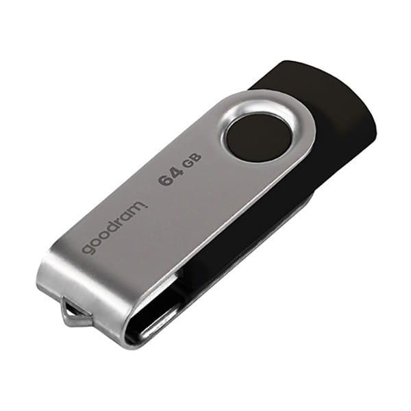 Goodram USB flash disk, USB 3.0 (3.2 Gen 1), 64GB, UTS3, czarny, UTS3-0640K0R11, USB A, z obrotową osłoną