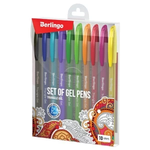 Berlingo, Zestaw długopisów żelowych żelowych, color, 10szt, 0.5mm, Triangle gel