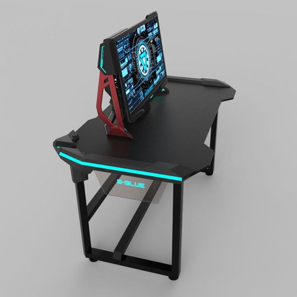 E-Blue Biurko dla gracza EGT536BK, 136,5 x 80,3cm, 81 cm, podświetlenie