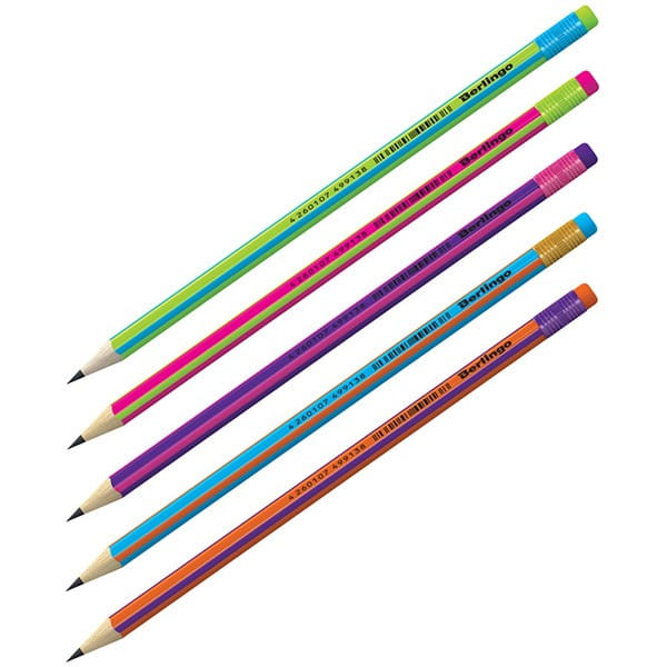 Berlingo, Ołówek Fuze, color, 72szt, z gumką