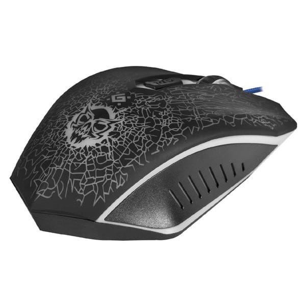 Defender Mysz Shock GM-110L, 3200DPI, optyczna, 6kl., 1 scroll, przewodowa USB, czarna, z podkładką gamingową, podświetlona