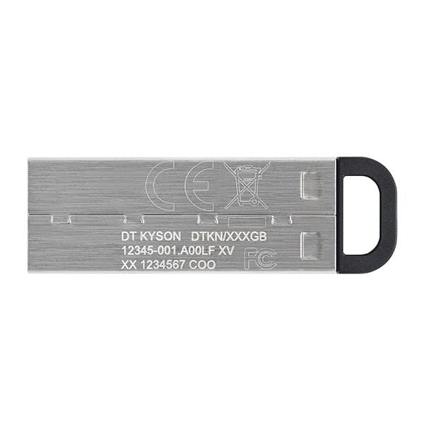 Kingston USB flash disk, USB 3.0 (3.2 Gen 1), 64GB, DataTraveler(R) Kyson, srebrny, DTKN/64GB, z oczkiem na brelok