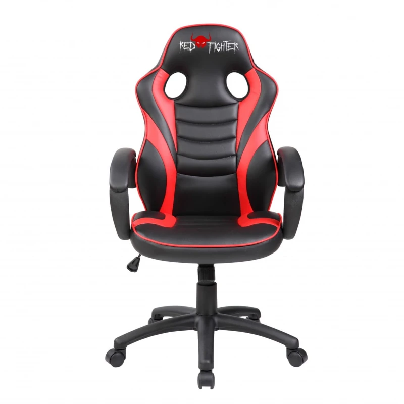 Gamingowy dla dzieci fotel Red Fighter C6, czarno-czerwony