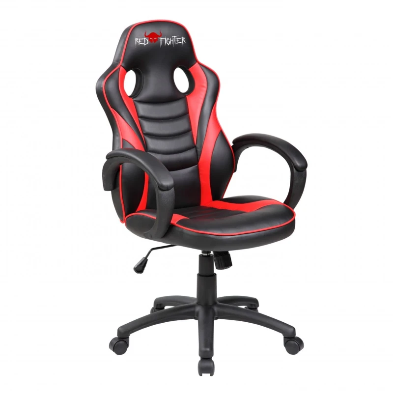 Gamingowy dla dzieci fotel Red Fighter C6, czarno-czerwony