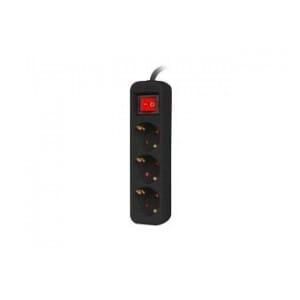Listwa przedłużacz Lanberg 1,5m czarna 3x 230V Schuko z wyłącznikiem, kabel wykonany z pełnej miedzi