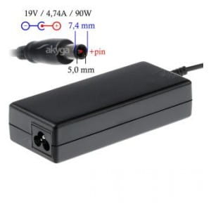 Zasilacz sieciowy Akyga AK-ND-04 do notebooka 19V/4,74A 90W 7.4x5.0mm + pin