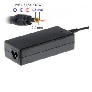 Zasilacz sieciowy Akyga AK-ND-13 do notebooka 19V/3,16A 60W 5.5x3.0mm + pin