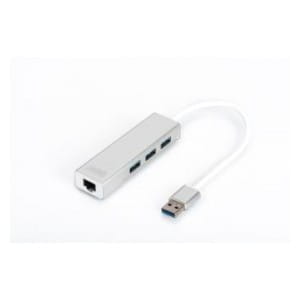 Hub/Koncentrator 3-portowy DIGITUS USB 3.0 SuperSpeed z Gigabit LAN adapter