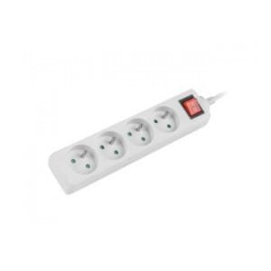 Listwa przedłużacz Lanberg 1,5m biała 4x 230V PL, z wyłącznikiem, kabel wykonany z pełnej miedzi