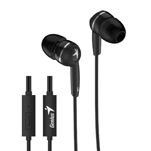 Genius HS-M320, słuchawki, bez regulacji głośności na przewodzie, czarne, douszne typ 3.5 mm jack