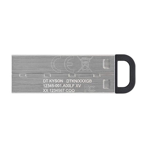 Kingston USB flash disk, USB 3.0 (3.2 Gen 1), 128GB, DataTraveler(R) Kyson, srebrny, DTKN/128GB, z oczkiem na brelok
