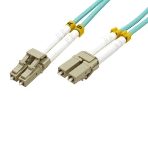Optyczny Patch Cord Multi mod (50/125), LC-LC - 15m, niebiesko-zielony, economy