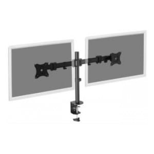 Stojak biurkowy podwójny z zaciskiem DIGITUS, 2xLCD, max. 27", max. 8kg, uchylno-obrotowy 360° PIVOT