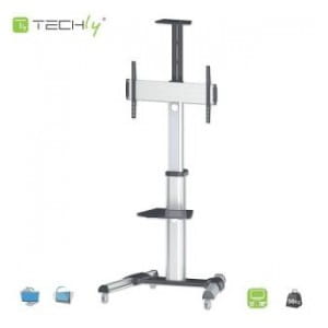Stojak mobilny Techly 37"-70", 50kg regulowany, z półką