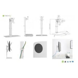 Uchwyt biurkowy Techly 17"-27", 6kg pionowy