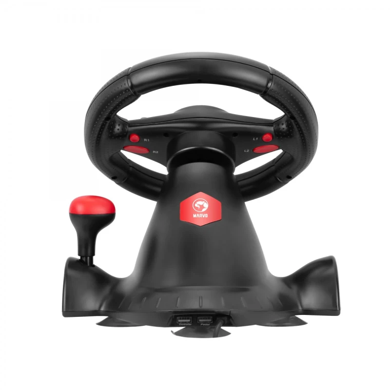 Kierownica Marvo GT-903, kierownica z pedałami i dźwignią zmiany biegów, 16przycisk, USB, czarny