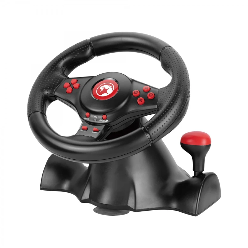 Kierownica Marvo GT-903, kierownica z pedałami i dźwignią zmiany biegów, 16przycisk, USB, czarny