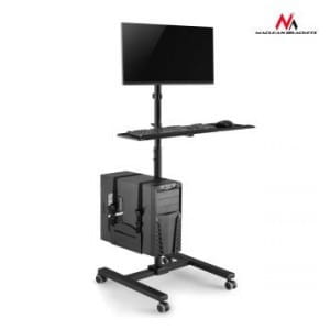Stand, wózek, mobilne stanowisko komputerowe na kółkach Maclean MC-793 max 20kg max 17"-32" VESA: 75x75,100x100