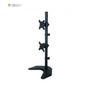 Uchwyt biurkowy LCD/LED Techly 13"-27" 20kg, 2 monitory, pion, czarny