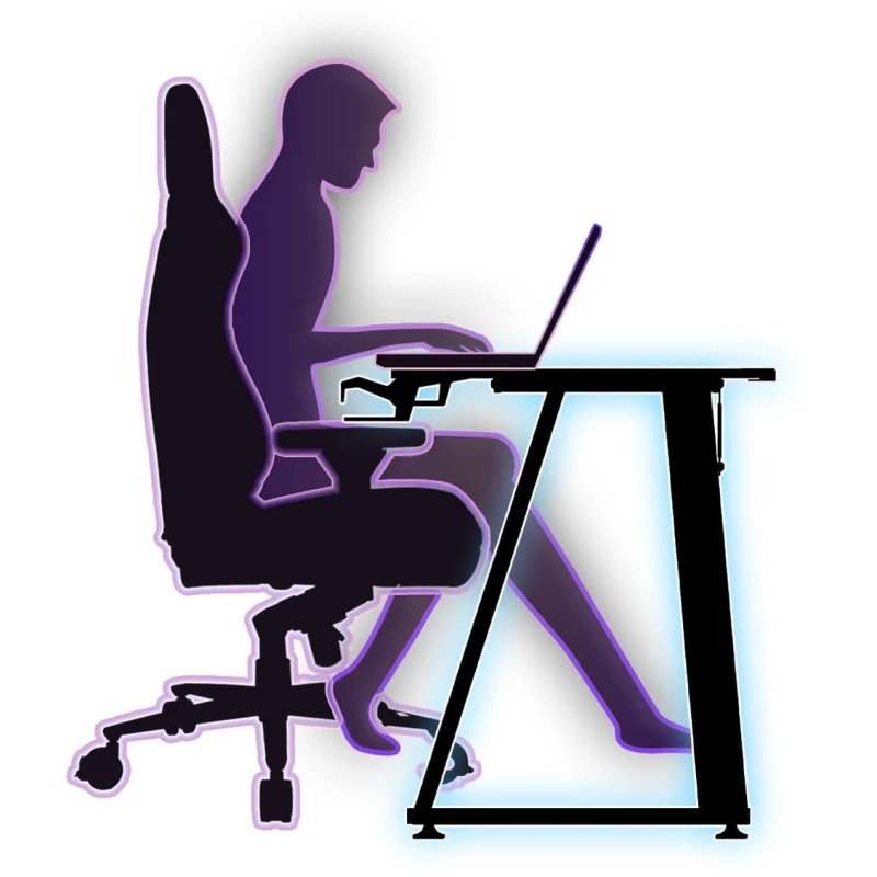 ULTRADESK Biurko dla gracza ENTER V2, 100x60 cm, 75cm, z uchwytem na słuchawki, kompaktowy rozmiar