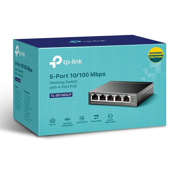 TP-LINK switch TL-SG1005LP PoE(4- porty), 100Mbps, auto MDI/MDIX