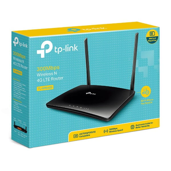 TP-LINK router TL-MR6400 2.4GHz, 300Mbps, LTE 4G, zewnętrzna anténa, 802.11n