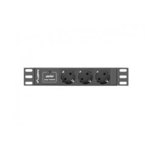 Listwa zasilająca Lanberg do szaf 10" 1U 16A PDU 3x Schuko 2m czarna