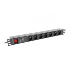 Listwa zasilająca Lanberg do RACK 1U 16A PDU 7x PL 2m czarna