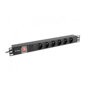 Listwa zasilająca Lanberg do RACK 1U 16A PDU 6x PL 2m czarna