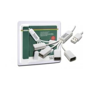 HUB/Koncentrator 4-portowy DIGITUS "Spider" USB 2.0 SuperSpeed, pasywny, Biały