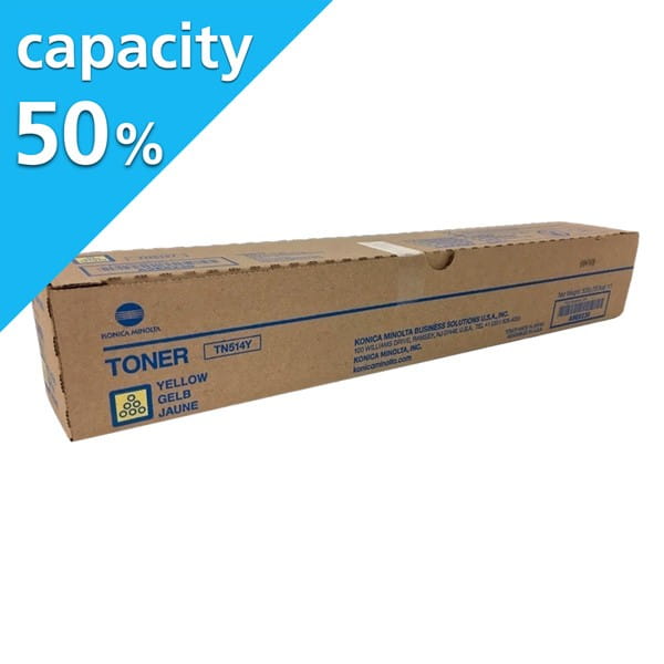 Konica Minolta oryginalny toner TN514Y, yellow, 13000s, A9E825H, Połowa pojemności, Konica Minolta Bizhub C458, C558, C658, O