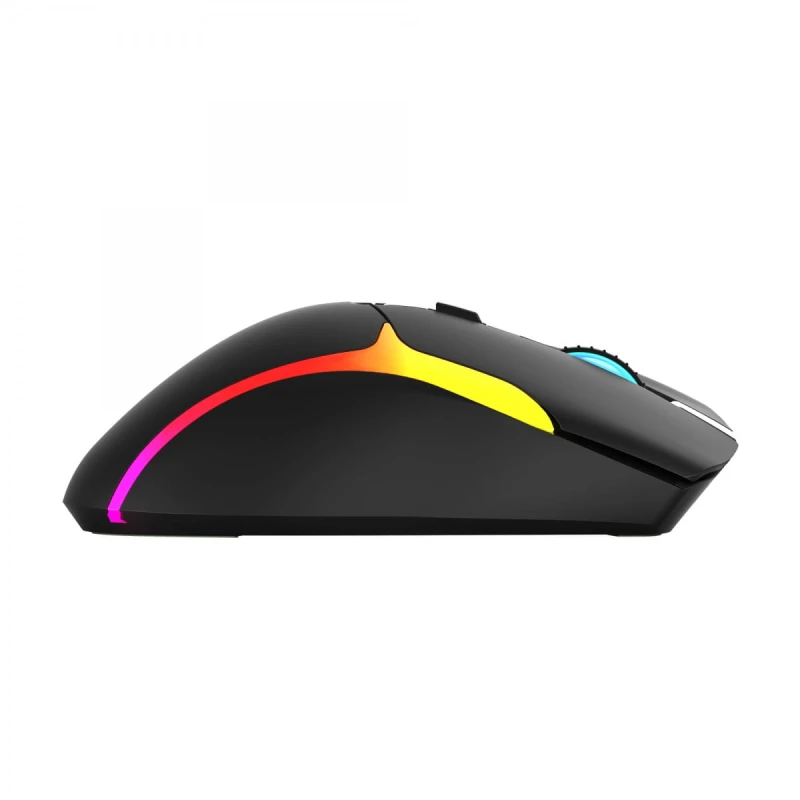 Marvo Mysz M729W, 4800DPI, 2.4 [GHz], optyczna, 7kl., bezprzewodowa, czarna, 1 szt wbudowany akumulator, do gry, podświetlona