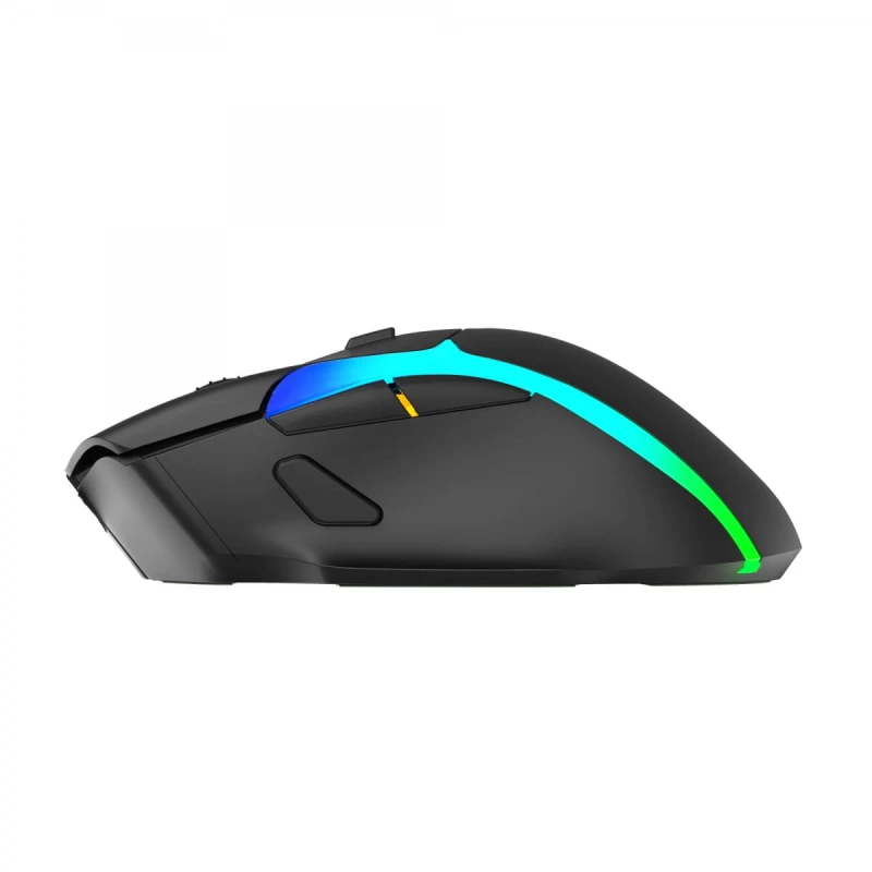 Marvo Mysz M729W, 4800DPI, 2.4 [GHz], optyczna, 7kl., bezprzewodowa, czarna, 1 szt wbudowany akumulator, do gry, podświetlona