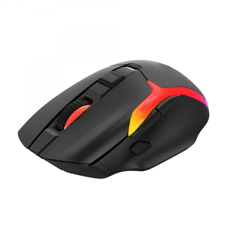 Marvo Mysz M729W, 4800DPI, 2.4 [GHz], optyczna, 7kl., bezprzewodowa, czarna, 1 szt wbudowany akumulator, do gry, podświetlona