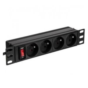 Listwa zasilająca PDU Netrack 10'' 1U, 230V/16A, 4xE, ALU