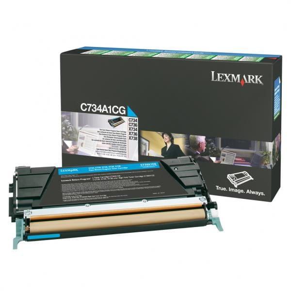 Lexmark oryginalny toner C734A1CG, cyan, 6000s, return, Lexmark C734, C736, X734, X736, X738, O