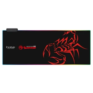RGB Podkładka pod mysz, MG10, do gry, czarna, 800 x 305 mm, 3 mm, Marvo, podświetlenie RGB