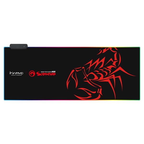 RGB Podkładka pod mysz, MG10, do gry, czarna, 800 x 305 mm, 3 mm, Marvo, podświetlenie RGB