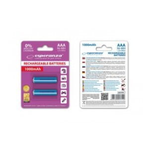 Akumulatorki AAA Esperanza 1000mAh 2szt. niebieskie