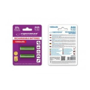 Akumulatorki AAA Esperanza 1000mAh 2szt. zielone