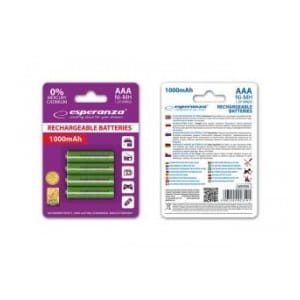 Akumulatorki AAA Esperanza 1000mAh 4szt. zielone