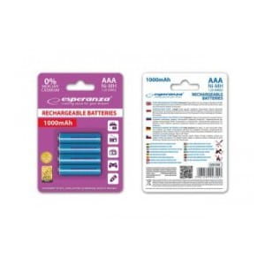 Akumulatorki AAA Esperanza 1000mAh 4szt. niebieskie